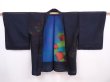 Photo5: 5919T01z270 Vintage Japanese Kimono Silk See through HAORI Leaf Black (5)