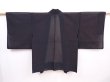 Photo1: 5919T03z290 Vintage Japanese Kimono Silk See through HAORI Leaf Black (1)
