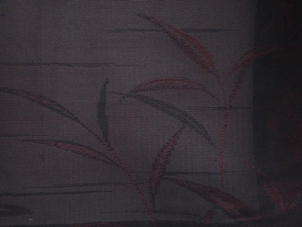 Photo4: 5919T03z290 Vintage Japanese Kimono Silk See through HAORI Leaf Black (4)