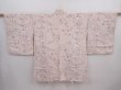 Photo1: 5919T04z590 Vintage Japanese Kimono Silk HAORI Flower Ash pink (1)