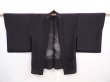 Photo5: 5919T05z310 Vintage Japanese Kimono Silk See through HAORI  Black (5)