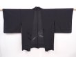Photo1: 5919T07z260 Vintage Japanese Kimono Silk See through HAORI Flower Black (1)