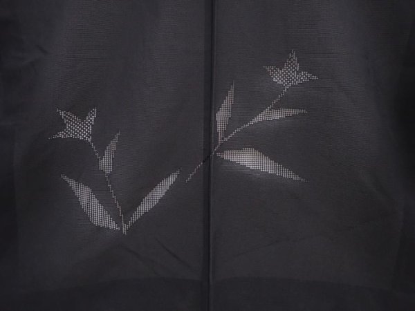 Photo3: 5919T07z260 Vintage Japanese Kimono Silk See through HAORI Flower Black (3)