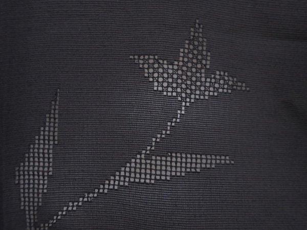 Photo4: 5919T07z260 Vintage Japanese Kimono Silk See through HAORI Flower Black (4)