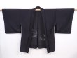 Photo5: 5919T07z260 Vintage Japanese Kimono Silk See through HAORI Flower Black (5)