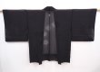 Photo1: 5919T09z320 Vintage Japanese Kimono Silk See through HAORI  Black (1)