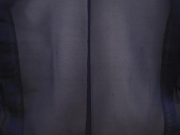 Photo3: 5919T10z210 Vintage Japanese Kimono Silk See through HAORI Plain Black (3)