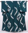 Photo1: 5919T12z760 Vintage Japanese Kimono Silk KOMON  Dark cyan (1)