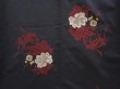 Photo5: 5919T13z630 Vintage Japanese Kimono Silk OMESHI KOMON Flowers Black (5)