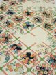 Photo1: 4B04z100  Japanese Kimono Silk  FABRIC Flowers Off-white 66.1x14.4 (1)