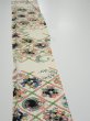 Photo3: 4B08z50  Japanese Kimono Silk  FABRIC Flowers Off-white 58.3x7.1 (3)