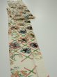 Photo4: 4B09z60  Japanese Kimono Silk  FABRIC Flowers Off-white 78.0x7.1 (4)