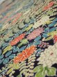 Photo4: 4B06z90  Japanese Kimono Silk  FABRIC Flowers Dark navy 62.2x14.6 (4)