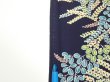 Photo8: 4B06z90  Japanese Kimono Silk  FABRIC Flowers Dark navy 62.2x14.6 (8)