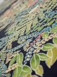 Photo4: 4B08z50  Japanese Kimono Silk  FABRIC Flowers Dark navy 58.3x7.7 (4)