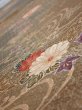 Photo4: 4B01z70  Japanese Kimono Silk  FABRIC Stream, Flowers Brown-Gray 45.3x15.0 (4)