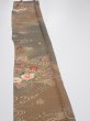 Photo3: 4B08z40  Japanese Kimono Silk  FABRIC Stream, Flowers Brown-Gray 59.8x7.5 (3)