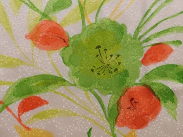 Photo4: 5927T04z550 Vintage Japanese Kimono Silk HAORI Flower Off-white (4)