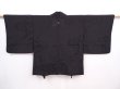 Photo1: 5927T06z290 Vintage Japanese Kimono Silk See through HAORI Stream Black (1)