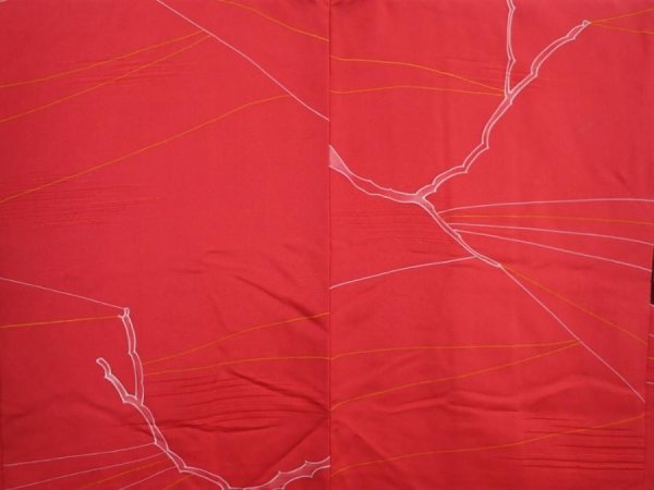 Photo3: 5927T07z560 Vintage Japanese Kimono Silk HAORI  Red-Pink (3)