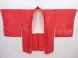 Photo6: 5927T07z560 Vintage Japanese Kimono Silk HAORI  Red-Pink (6)