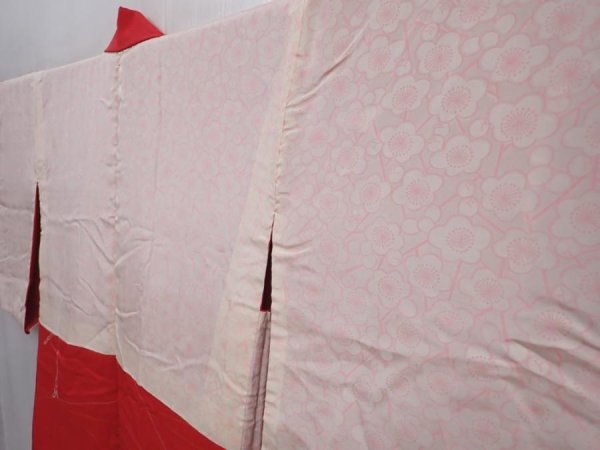 Photo8: 5927T07z560 Vintage Japanese Kimono Silk HAORI  Red-Pink (8)