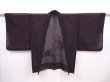 Photo1: 5927T08z270 Vintage Japanese Kimono Silk See through HAORI Rose Black (1)