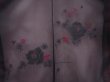 Photo3: 5927T08z270 Vintage Japanese Kimono Silk See through HAORI Rose Black (3)