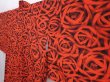 Photo2: 5927T09z440 Vintage Japanese Kimono Silk HAORI Flower Tomato red (2)