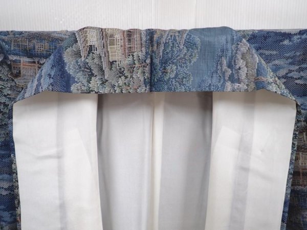 Photo7: 5927T12z740  Japanese Kimono Silk OSHIMA TSUMUGI Kinkaku-ji Temple (7)