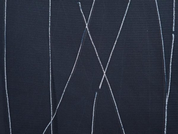 Photo4: 6001T01z310 Vintage Japanese Kimono Silk See through HAORI  Dark green-gray (4)