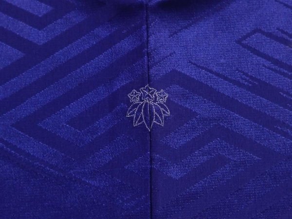 Photo5: 6001T02z440 Vintage Japanese Kimono Silk HAORI Fog Dark lavender blue (5)