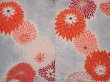 Photo3: 6001T04z750 Vintage Japanese Kimono Silk HAORI Chrysanthemum Light gray (3)