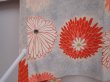 Photo5: 6001T04z750 Vintage Japanese Kimono Silk HAORI Chrysanthemum Light gray (5)