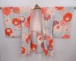 Photo6: 6001T04z750 Vintage Japanese Kimono Silk HAORI Chrysanthemum Light gray (6)