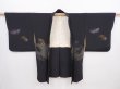 Photo5: 6001T05z540 Vintage Japanese Kimono Silk HAORI Peacock feather Black (5)