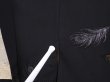 Photo6: 6001T05z540 Vintage Japanese Kimono Silk HAORI Peacock feather Black (6)