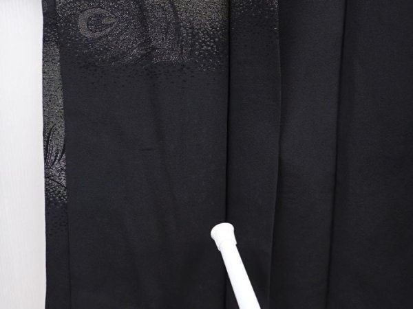 Photo7: 6001T05z540 Vintage Japanese Kimono Silk HAORI Peacock feather Black (7)