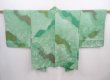 Photo1: 6001T06z480 Vintage Japanese Kimono Silk HAORI  Light green (1)