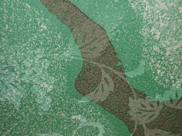 Photo4: 6001T06z480 Vintage Japanese Kimono Silk HAORI  Light green (4)