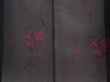 Photo5: 6001T07z370 Vintage Japanese Kimono Silk KOMON Flower Black (5)
