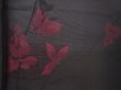 Photo6: 6001T07z370 Vintage Japanese Kimono Silk KOMON Flower Black (6)