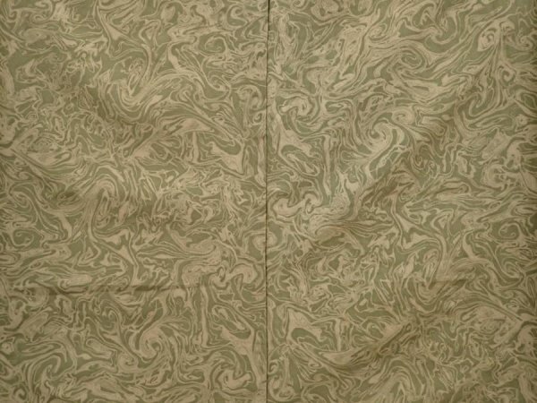 Photo5: 6001T08z530  Japanese Kimono Silk HITOE KOMON Suminagashi dyeing Dull olive (5)