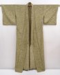 Photo8: 6001T08z530  Japanese Kimono Silk HITOE KOMON Suminagashi dyeing Dull olive (8)