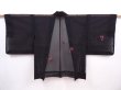 Photo1: 6001T10z230 Vintage Japanese Kimono Silk See through HAORI Maple Black (1)