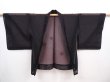 Photo5: 6001T10z230 Vintage Japanese Kimono Silk See through HAORI Maple Black (5)