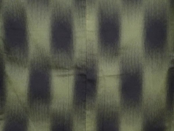 Photo5: 6001T12z910 Vintage Japanese Kimono Silk OMESHI KOMON Grass green (5)