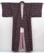Photo7: 6001T14z760 Vintage Japanese Kimono Silk TSUMUGI  Dark brown (7)