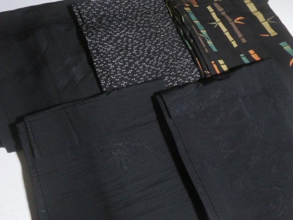 Photo7: DHGB01z14  Japanese Kimono Silk BLACK HAORI 25pcs FREE SHIPPING (7)