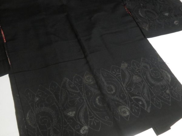 Photo4: DHGB02z14  Japanese Kimono Silk BLACK HAORI 25pcs FREE SHIPPING (4)
